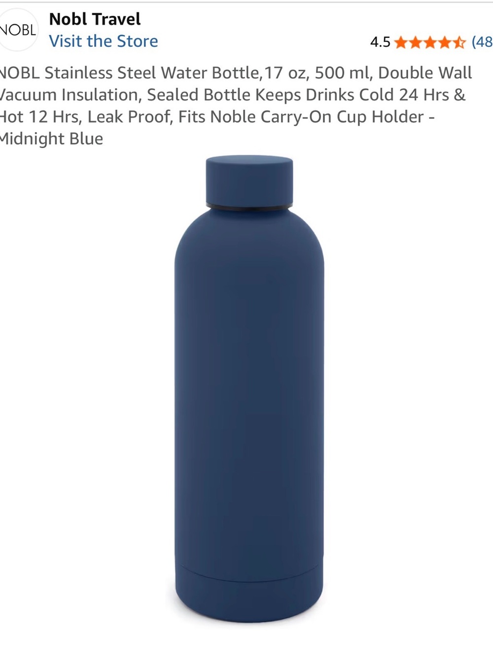Midnight Blue and Lavender Stainless Steel Insulated Water Bottles
